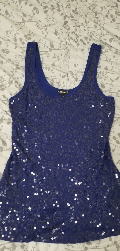 Royal blue sequin Express top